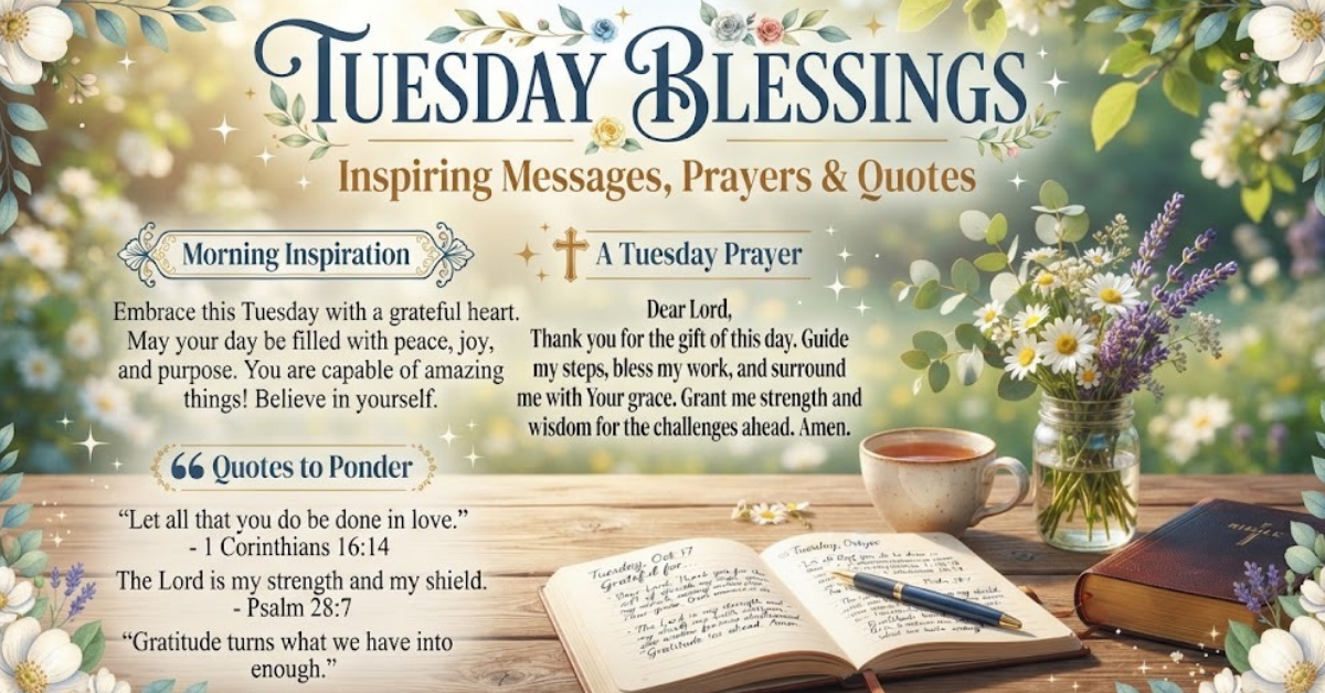 Tuesday Blessings: Inspiring Messages, Prayers & Quotes